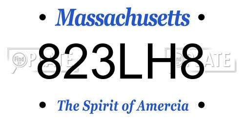 823LH8 Massachusetts License Plate