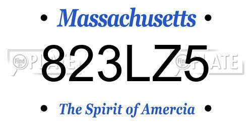 823LZ5 Massachusetts License Plate