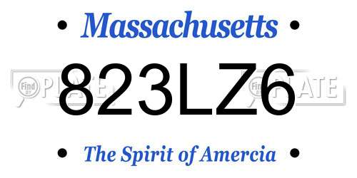 823LZ6 Massachusetts License Plate