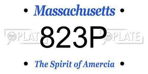 823P Massachusetts License Plate