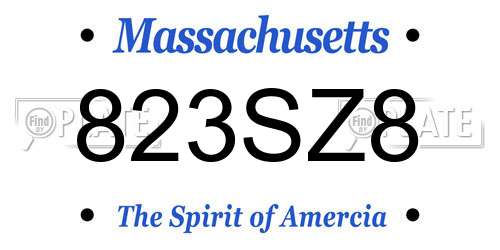 823SZ8 Massachusetts License Plate