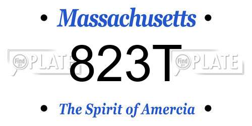 823T Massachusetts License Plate