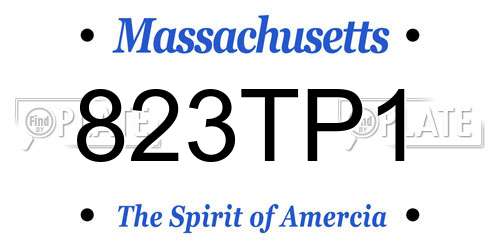 823TP1 Massachusetts License Plate