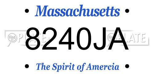 8240JA Massachusetts License Plate