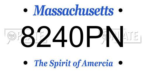 8240PN Massachusetts License Plate