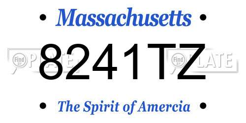 8241TZ Massachusetts License Plate
