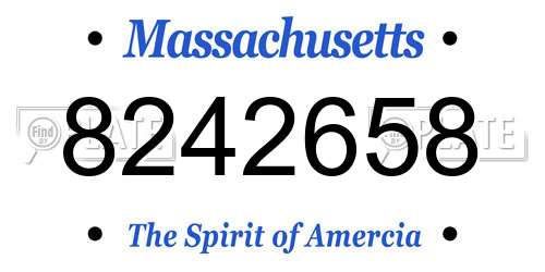 8242658 Massachusetts License Plate