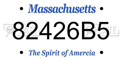 82426B5 Massachusetts License Plate