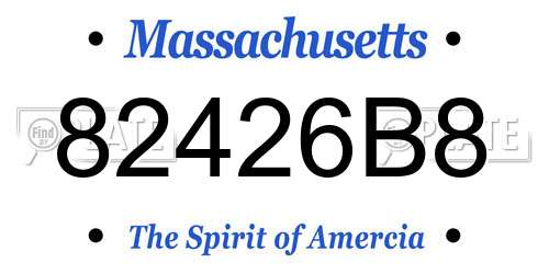 82426B8 Massachusetts License Plate