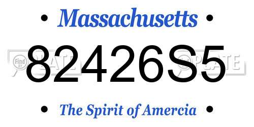 82426S5 Massachusetts License Plate