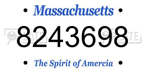 8243698 Massachusetts License Plate