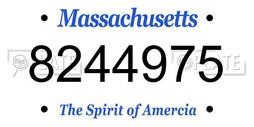 8244975 Massachusetts License Plate