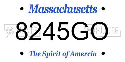 8245GO Massachusetts License Plate