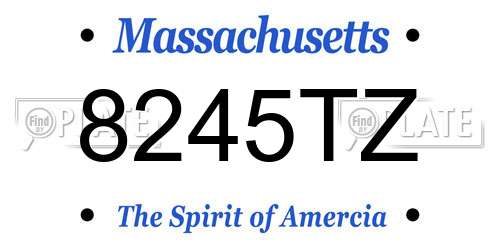 8245TZ Massachusetts License Plate
