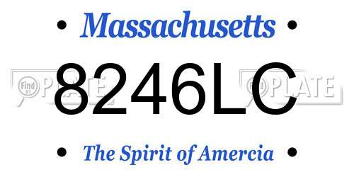 8246LC Massachusetts License Plate