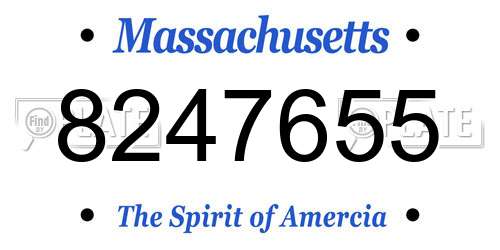 8247655 Massachusetts License Plate