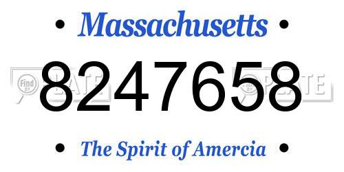 8247658 Massachusetts License Plate