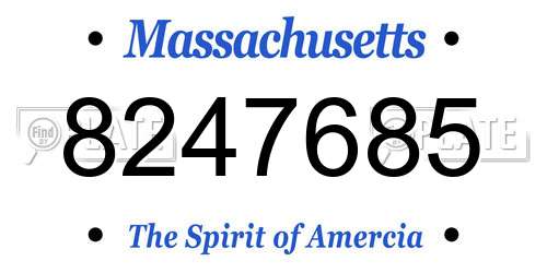 8247685 Massachusetts License Plate
