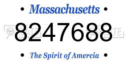 8247688 Massachusetts License Plate