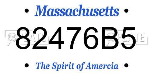 82476B5 Massachusetts License Plate