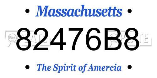 82476B8 Massachusetts License Plate