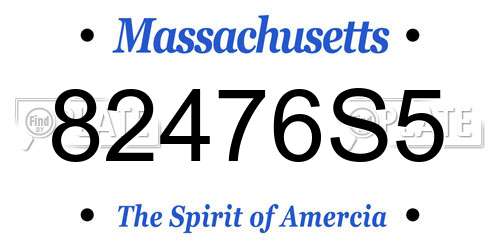 82476S5 Massachusetts License Plate