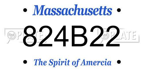 824B22 Massachusetts License Plate