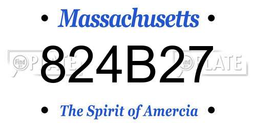 824B27 Massachusetts License Plate