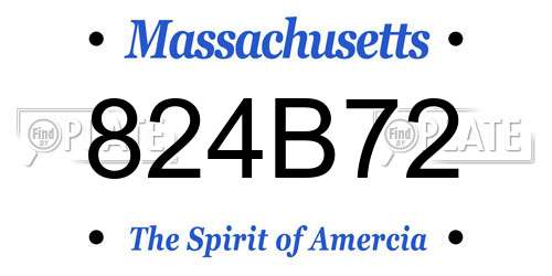 824B72 Massachusetts License Plate