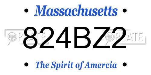824BZ2 Massachusetts License Plate