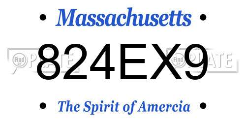 824EX9 Massachusetts License Plate