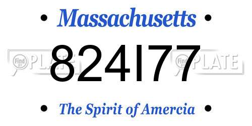 824I77 Massachusetts License Plate