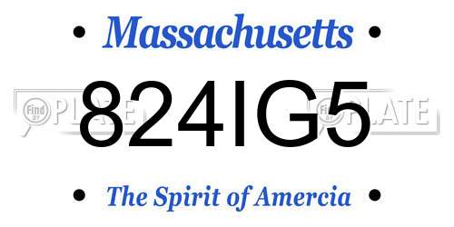 824IG5 Massachusetts License Plate