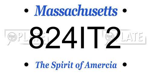 824IT2 Massachusetts License Plate
