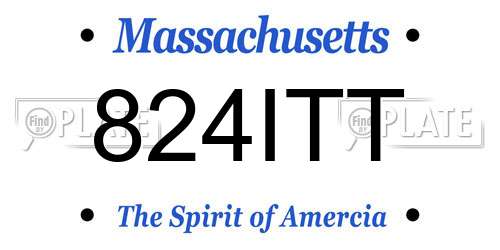 824ITT Massachusetts License Plate