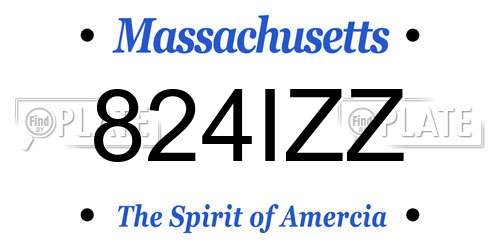 824IZZ Massachusetts License Plate