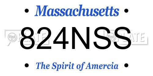 824NSS Massachusetts License Plate