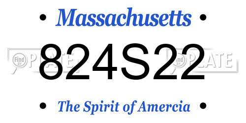 824S22 Massachusetts License Plate