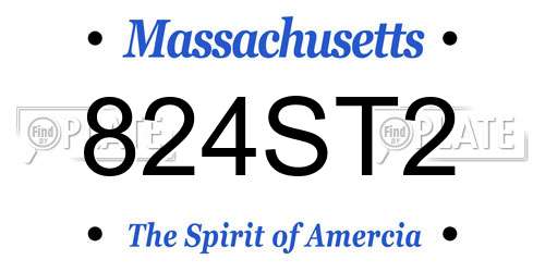 824ST2 Massachusetts License Plate