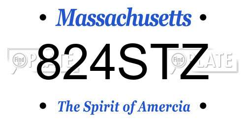 824STZ Massachusetts License Plate