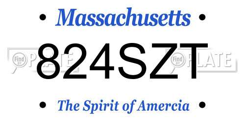 824SZT Massachusetts License Plate