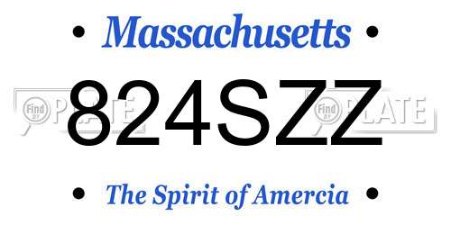 824SZZ Massachusetts License Plate