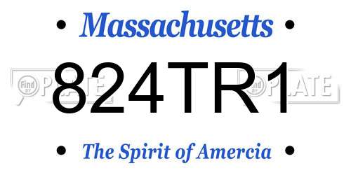 824TR1 Massachusetts License Plate
