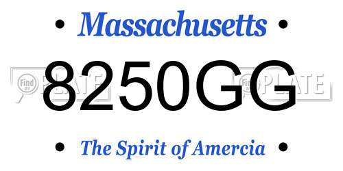 8250GG Massachusetts License Plate