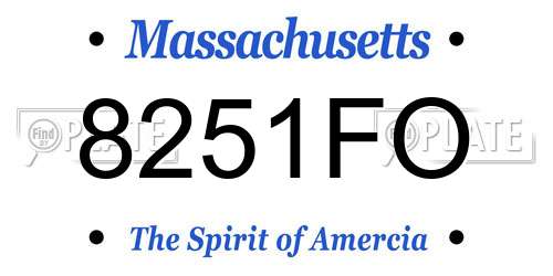 8251FO Massachusetts License Plate