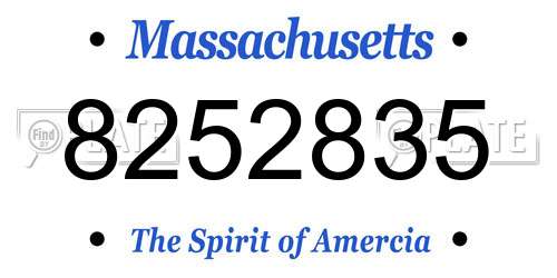 8252835 Massachusetts License Plate