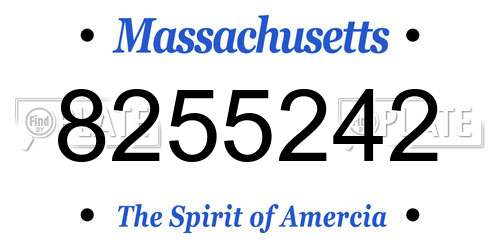 8255242 Massachusetts License Plate