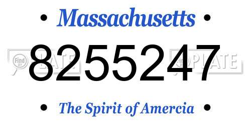 8255247 Massachusetts License Plate