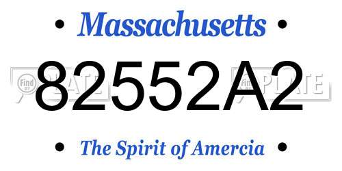 82552A2 Massachusetts License Plate