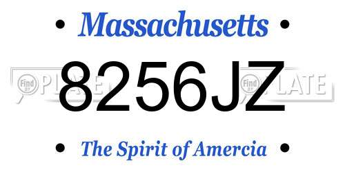 8256JZ Massachusetts License Plate